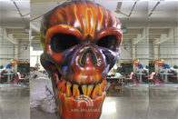 Tête squelettique de crâne de crâne d'entrée de Halloween de diable gonflable gonflable géant de décoration pour la partie de club