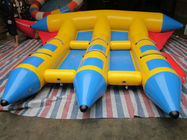 Excitant la forme gonflable de banane de bateaux de pêche de mouche de PVC pour 3 - 6 jeux d'Aqua de personne