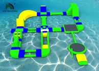 Parcs aquatiques gonflables de la coutume 35x21m pour vert de location/jaune/couleur bleue