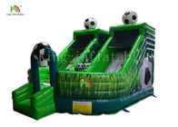 Glissière combinée sautante de Chambre du château plein d'entrain gonflable des enfants verts du football pour la partie